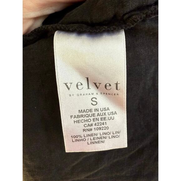 Velvet By Graham & Spencer Bernice Black Linen Mini Shift Dress size Small - Picture 10 of 13